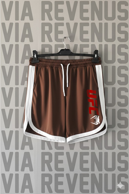 Ufc Printed Unisex Retro Varsity Sports Training Shorts