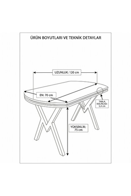 Avenza living 70×120 cm Gofret MDF Yemek Masası – Modern Mutfak
