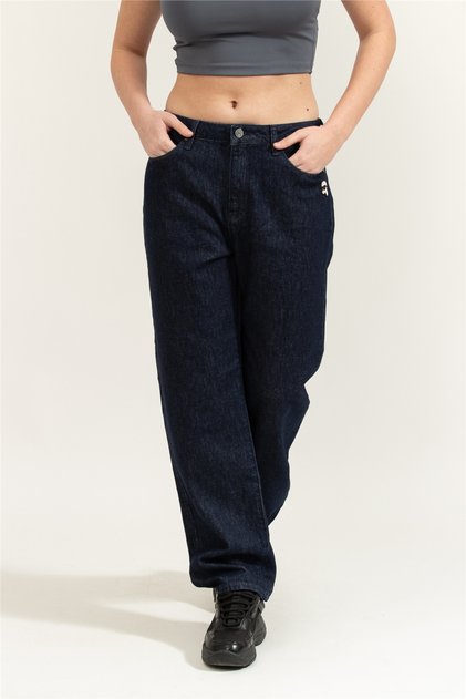 Yüksek Bel Dar Paça Standart Lacivert Kadın Denim Pantolon 246W1100