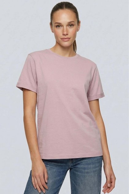 Women's 100% cotton short sleeve relaxed fit t-shirt - dusty rose