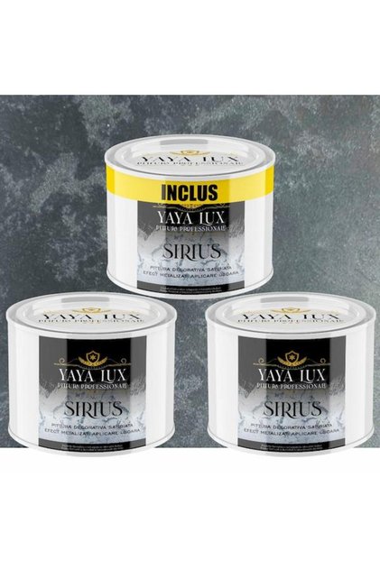 Vopsea Decorativă de Lux Sirius, Negru cu Perle de Sticlă, 1,5L (2×0.5L + 0.5L Inclus)