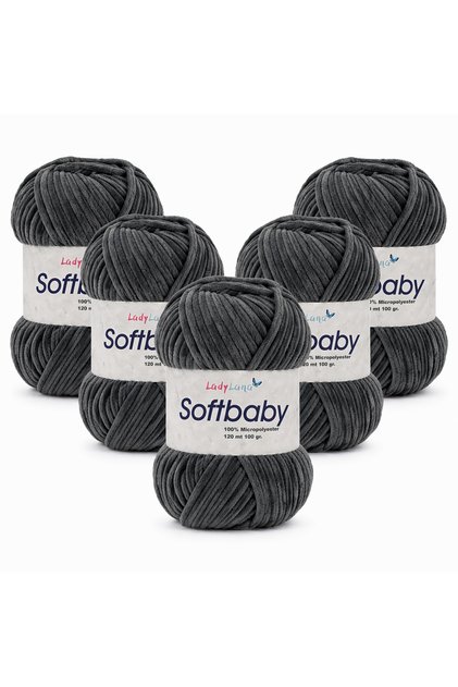 Softbaby (Velvet) Hand Knitting Yarn (5 Yumak) 555 Dark Gray