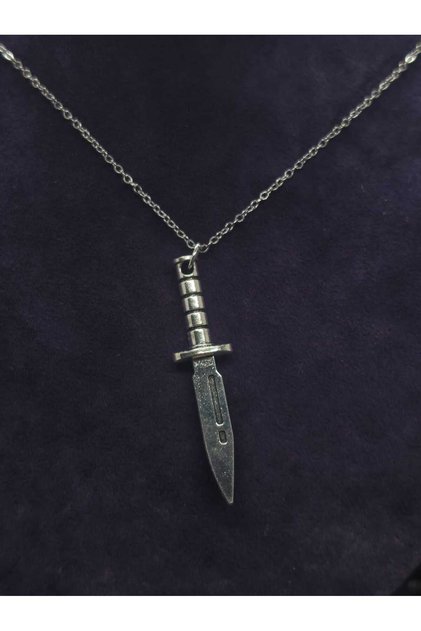 Knife Model Steel Necklace Soldier Commando Knife Nature Camping Themed Weapon Style Jewelry Accessory Steel Pendant