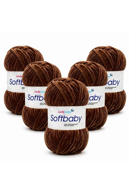 Softbaby (Velvet) Hand Knitting Yarn (5Yumak) 583 Sweet Brown