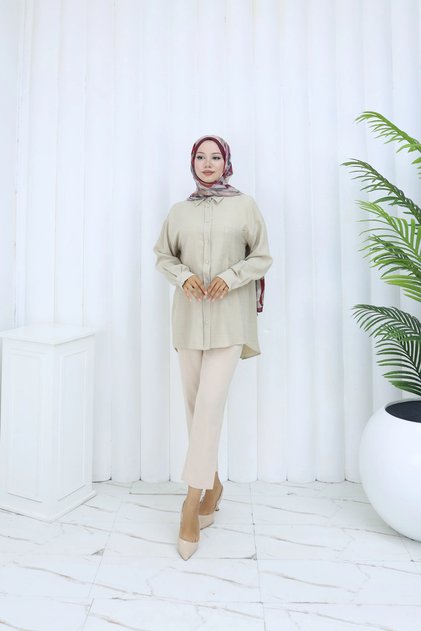 Modern and Comfortable Cut Linen Women's Shirt