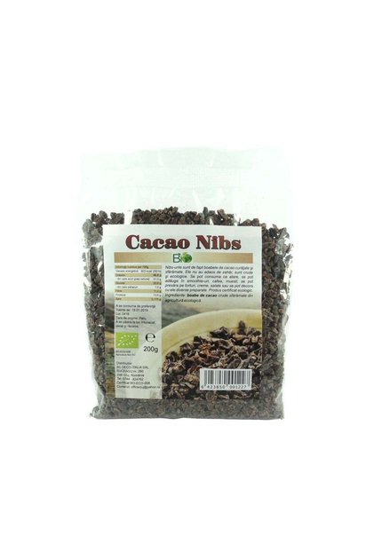 Cacao nibs crude, RAW BIO 200g