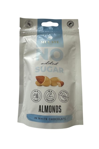 Mulate Migdale in ciocolata alba, fara zahar, 90g