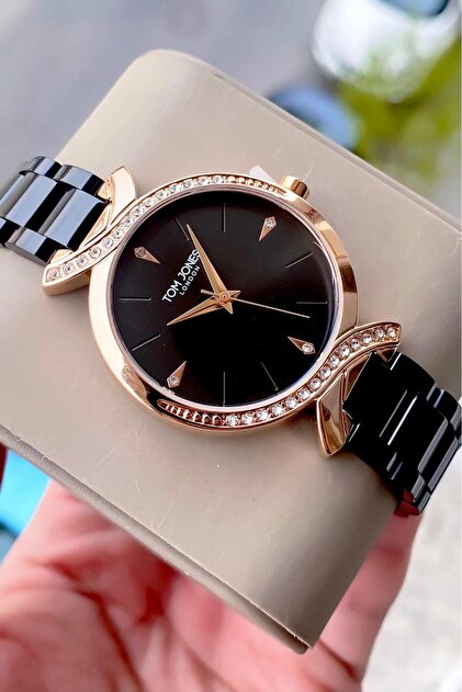Women's Watch Rose Black Steel 3 Atm Waterproof 2 Year Warranty Invoice Included Bracelet Is a Gift