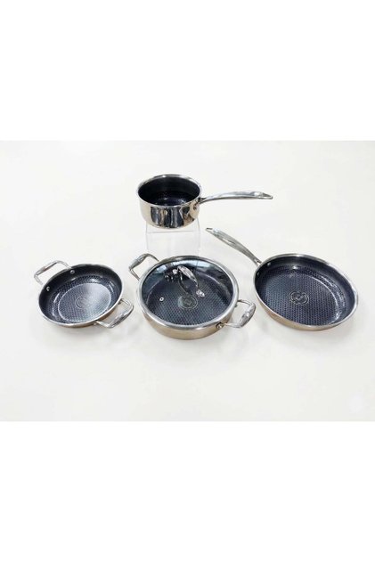 Professional Hybrid Stainless Steel 4-Piece Kitchen Set 24 cm Karnıyarık-24 Pan-20 Pan-16 cm Saucepan