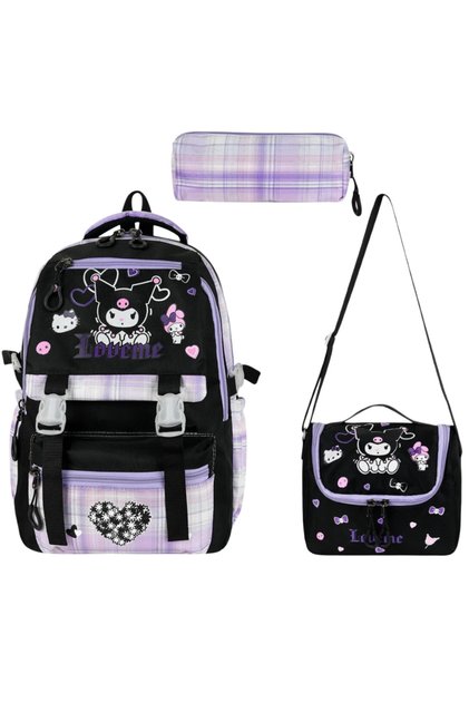 Girl Romi Primary School Orthopedic 3-Piece Set with Pen Holder, Foil-Lined Lunch Bag, 3-Compartment Water Bottle 505