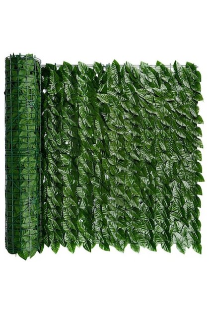 Gard viu artificial cu aspect de iederă, 3 m x 50 cm, 6 panouri modulare, pentru balcon și terasă, Verde