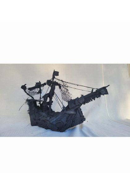 Kara İnci Driftwood El Yapımı Gemi - Rustik Korsan Gemisi - Eşsiz özel hediye