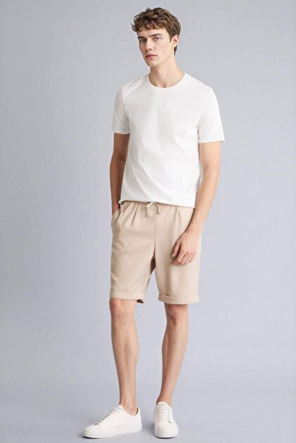 Defacto Belted Lace-Up Summer Pique Bermuda Shorts A7341Ax26Sp