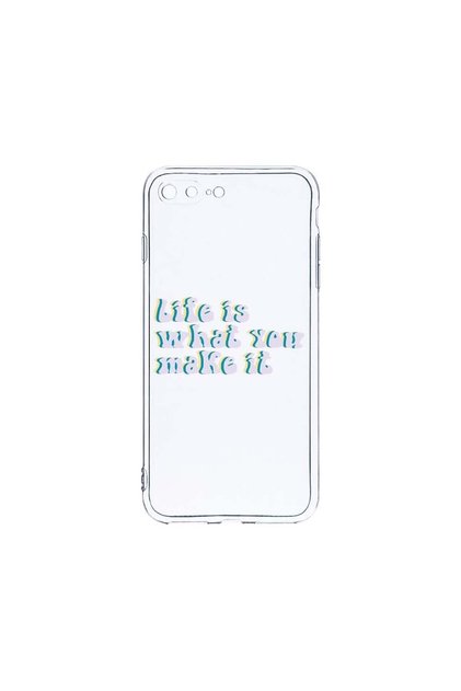 Husa din silicon transparent de 2MM, Compatibilă cu Apple iPhone 8 Plus / iPhone 7 Plus, Viața este ceea ce o făi, Antișoc, Protecție cameră, Margini înălțate pentru protecția ecranului, T 491