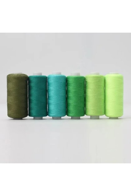 B 6pcs Assorted Colors Polyester Sewing Thread Set for DIY Domestic Sewing And Embroidery - Pack of.