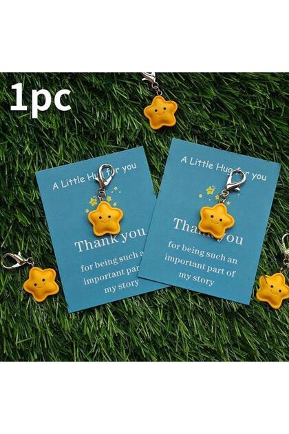 1pc 1/5/10/20/50/100pcs Zinc Resin Star Keychains with Pocket Hug Cards - Heartfelt Thanks for Being