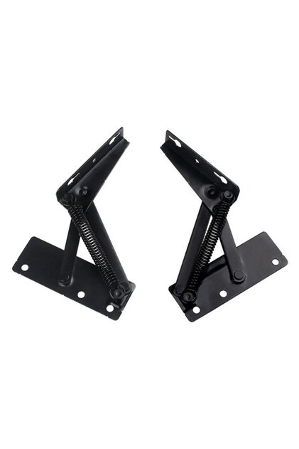 Black 2pcs 2Pcs Heavy Duty Steel Spring Hinges | Black 80° Folding Lift Top Hinges for Cabinet Doors