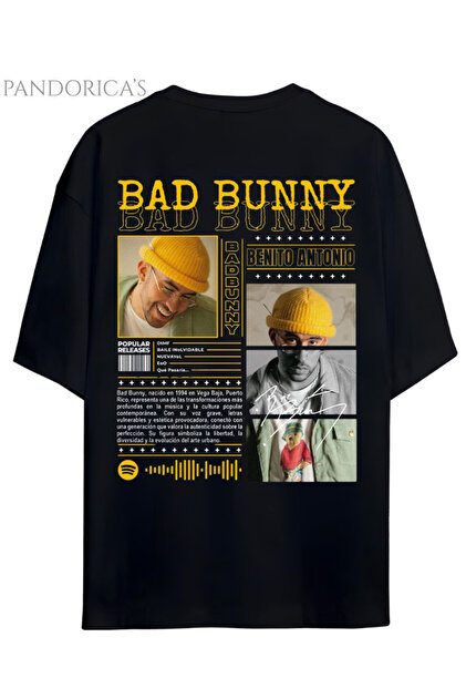 SVART WEAR Bad Bunny Baskılı Oversize Unisex T-Shirt - Fiyatı