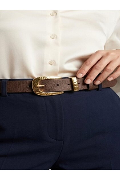 Women's Belt Buckle Bridge Detailed Casual 2.8 cm