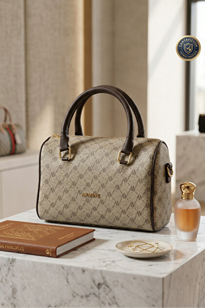 Women's Mink Dotted Cross Strap Hand & Shoulder Bag 427