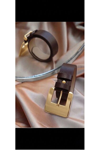 MODAM HFA Gold Buckle Women's Belt Dress Belt Jacket Belt- Trendyol