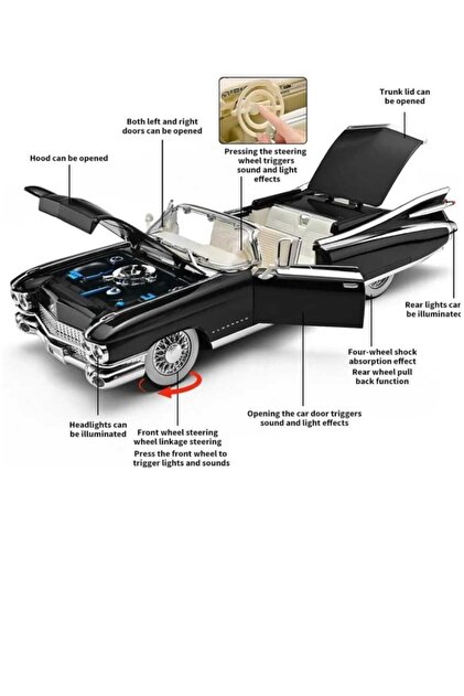 Aksoy Toys 1959 Model Cadillac Eldorado Convertible Klasik Model