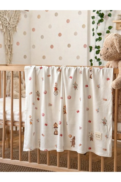 100% Cotton Interlock Baby Blanket 90X110 cm Soft Baby Blanket Gift Cotton Pouch