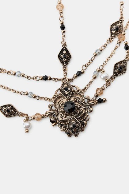 Armoni Noir Vintage Layered Necklace I Mev'Armoni Collection