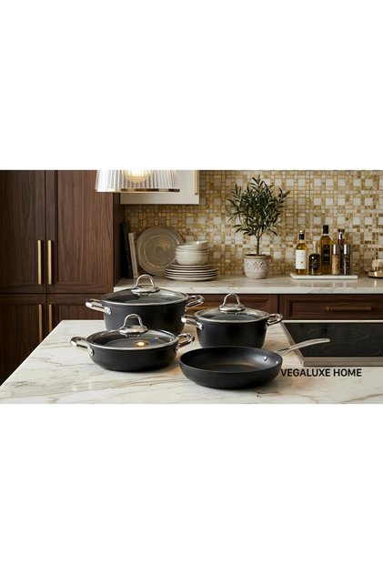 Karam 7 Parça Titanyum Granit Tencere Seti | İndüksiyon Uyumlu | 4 mm Kalın Gövde | Ultra Yapışmaz Yüzey | Dayanıklı & Şık Tasarım