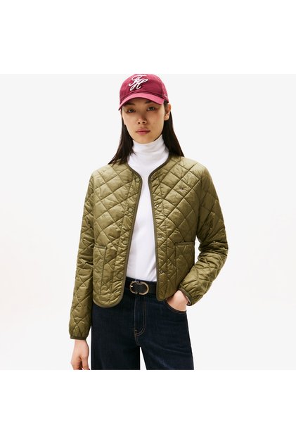 Padded Regular Quilted Kadın Yeşil Puffer Mont
