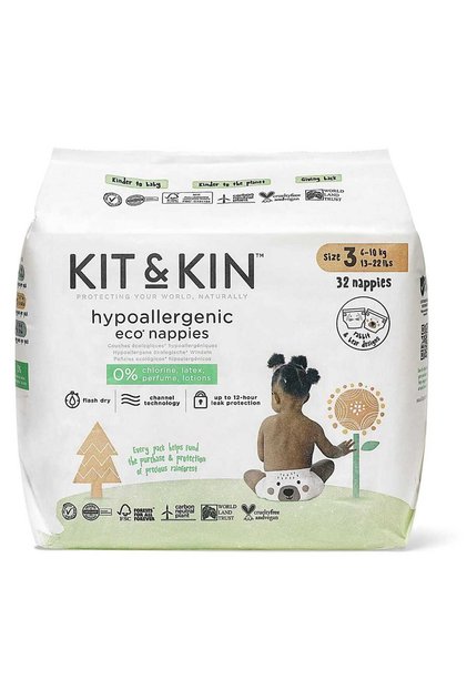 Kit & Kin Eco Diapers Size 3 - 32 Pack