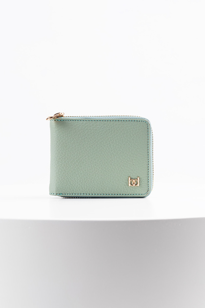 Westi Leather Horizontal Zipper Wallet Mint
