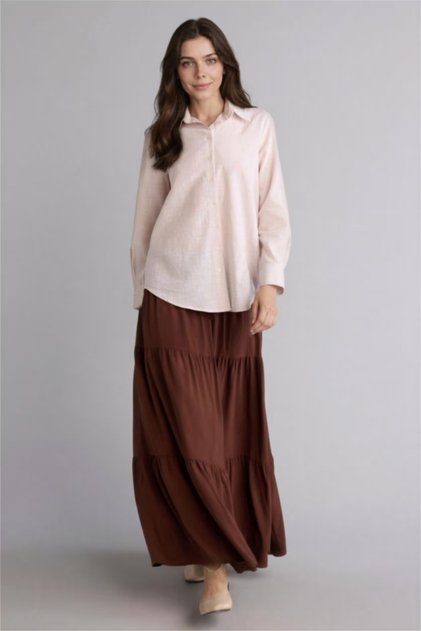 Beli Lace-Up Viscose Maxi Hijab Skirt Z3406Az26Sp