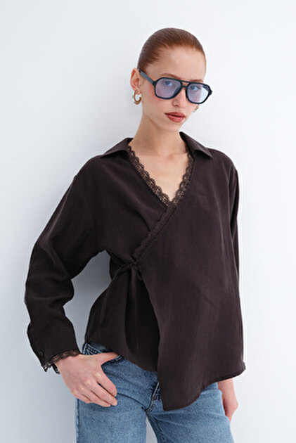 Addax Zippered Sleeveless Shirt G18133- Trendyol