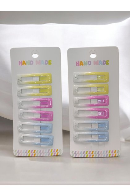 Children's Square Snap Buckle Set of 6 Iridescent Colors
