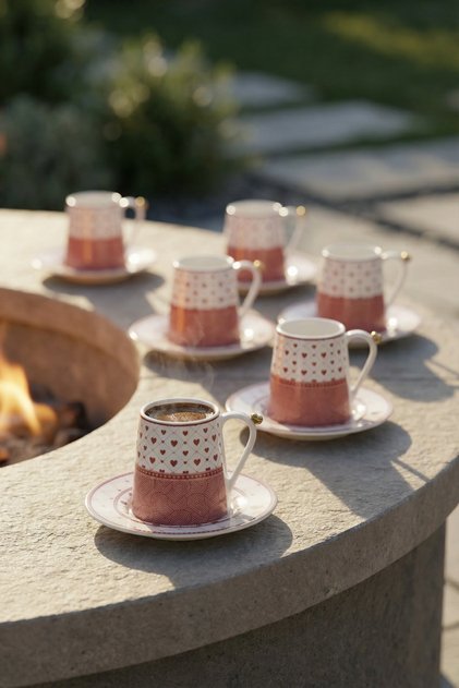 Faith 6-Person Porcelain Coffee Cup Set - 90 ml