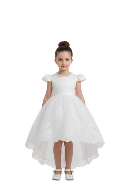 D' Daniela - Little Princess Party Dress Girl - Flamingo White - 1Y to 6Y