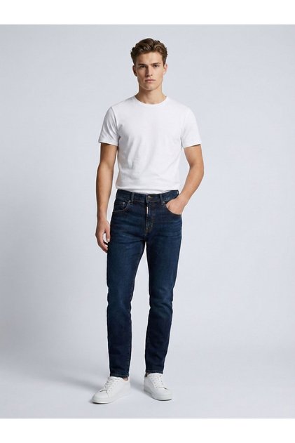 Diego Skinny Fit Mid Waist Dark Indigo Jean Pants
