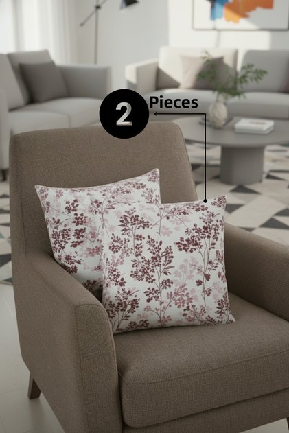 Chevron Bohemian Decorative Punch Pillow Cushion Cover 2 Pieces | 45X45 Tree of Life Pink