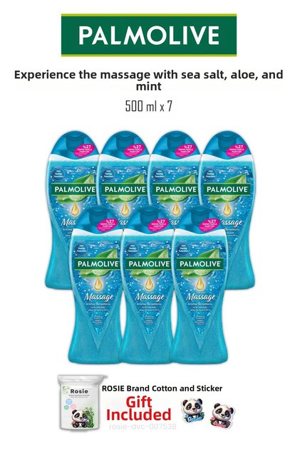 7 Pieces of Sea Salt, Aloe Vera and Mint 500 ml Shower Gel and Rosie