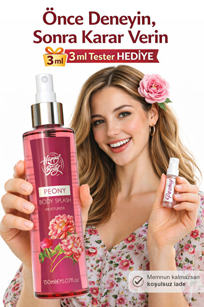 Happy Body Şakayık Vücut Spreyi 150 ml - Zarif Çiçeksi Body Mist