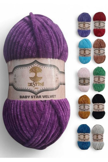 Velvet Knitting Thread 100 gr 120 Mt Baby Blanket, Cardigan, Poncho, Booties, Scarf, Slippers, Toy