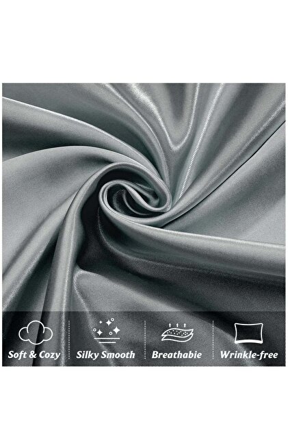 2-Piece Silk Satin Pillowcase, Envelope Closure for Hair & Skin Care, Solid Color