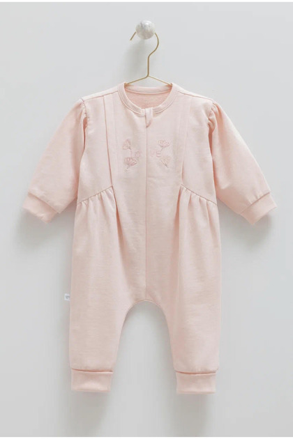 Love Embroidered Pink Jumpsuit