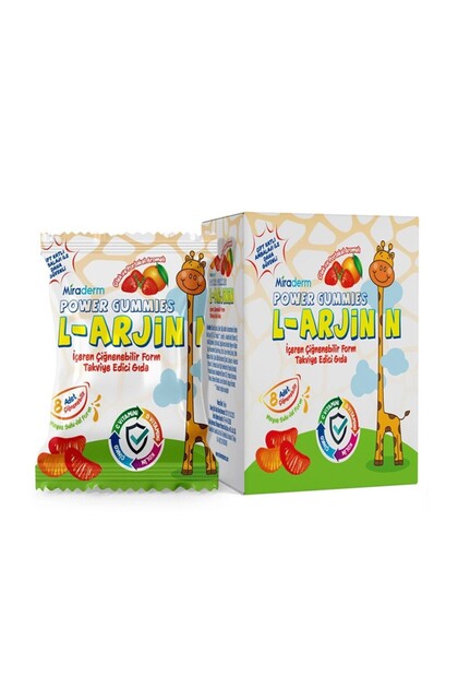 Power Gummies L-Arjinin İçeren Çiğnenebilir Form 64 Jel