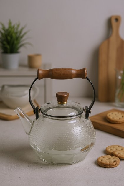 Sven Metal Kaplamalı Cam Demlik 1200ml