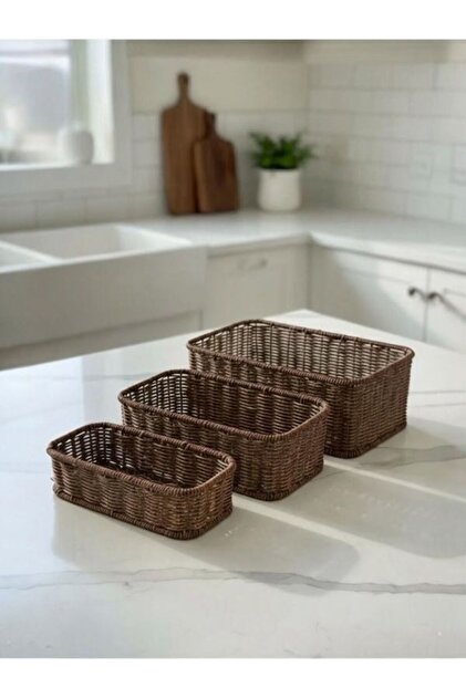Bayev Favorite 9228 3'Lü Rattan Sepet Seti Dekoratif Ev
