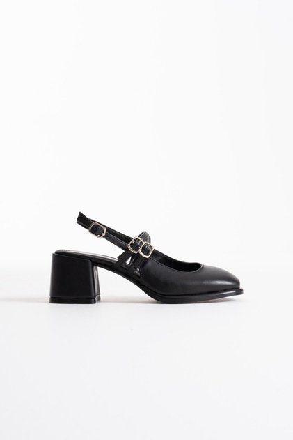 Black Skin Women's Heeled Shoes Tr02Ms03C