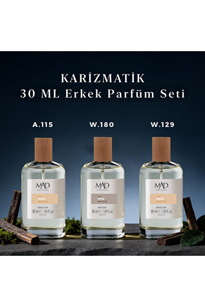Mad Parfüm Mad Karizmatik Selective Erkek Parfüm Seti – 30 ml Üçlü