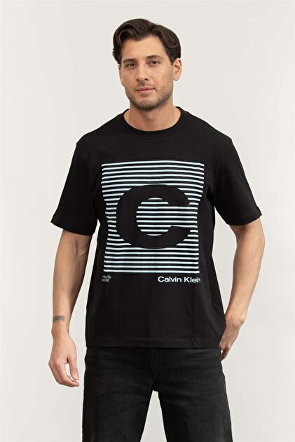 Calvin Klein Ss 20S io Ck Speakers Graphic Erkek Bisiklet Yaka T